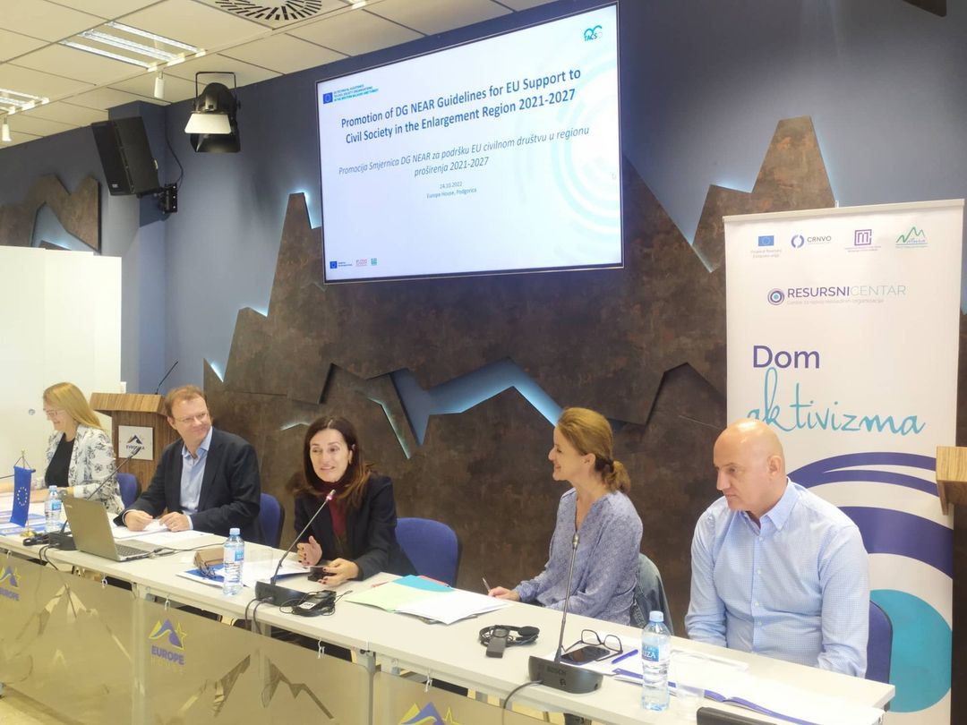 PRESENTATIONS OF THE „GUIDELINES FOR EU SUPPORT TO CIVIL SOCIETY IN THE ENLARGEMENT REGION 2021-2027“AND CONSULTATIVE MEETINGS IN MONTENEGRO