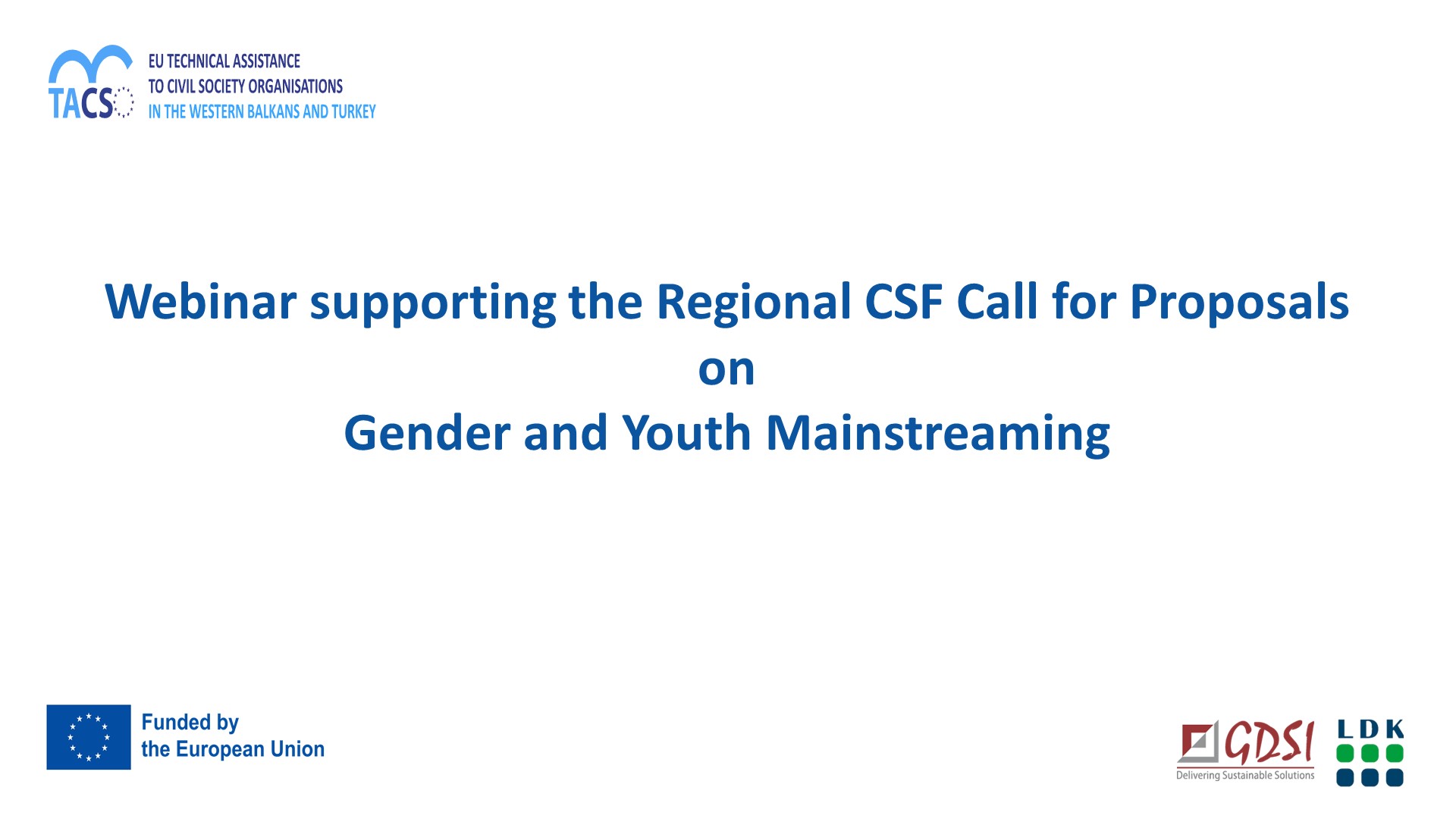 Webinar on Gender and Youth Mainstreaming
